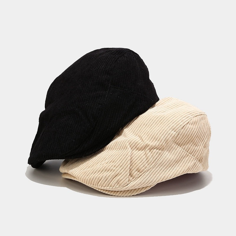 Vintage Corduroy Advance Hats Outdoor All-matching Beret Women's Japanese Style Simple Hat