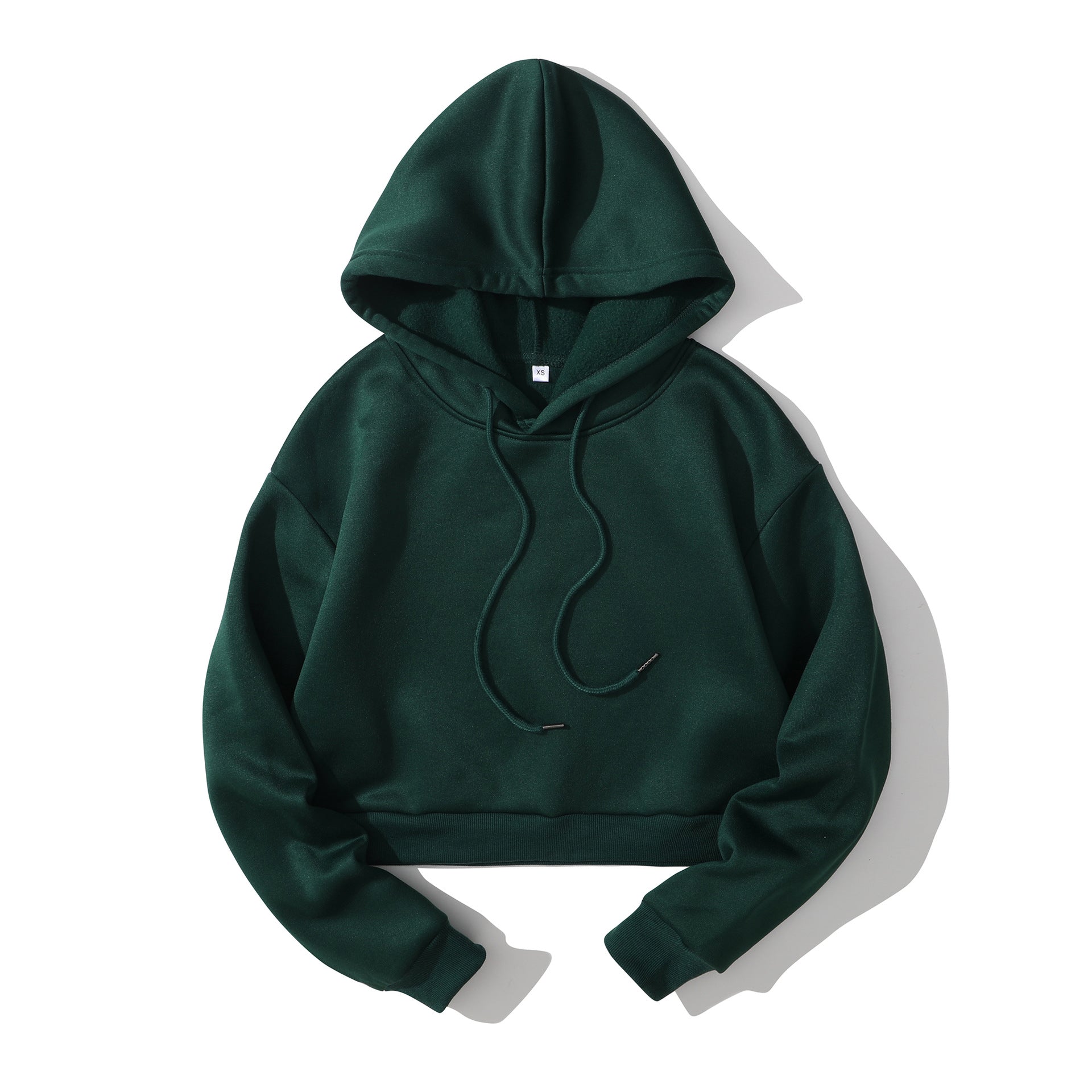 Women's Hooded Cropped High-waist Fleece Hoodie