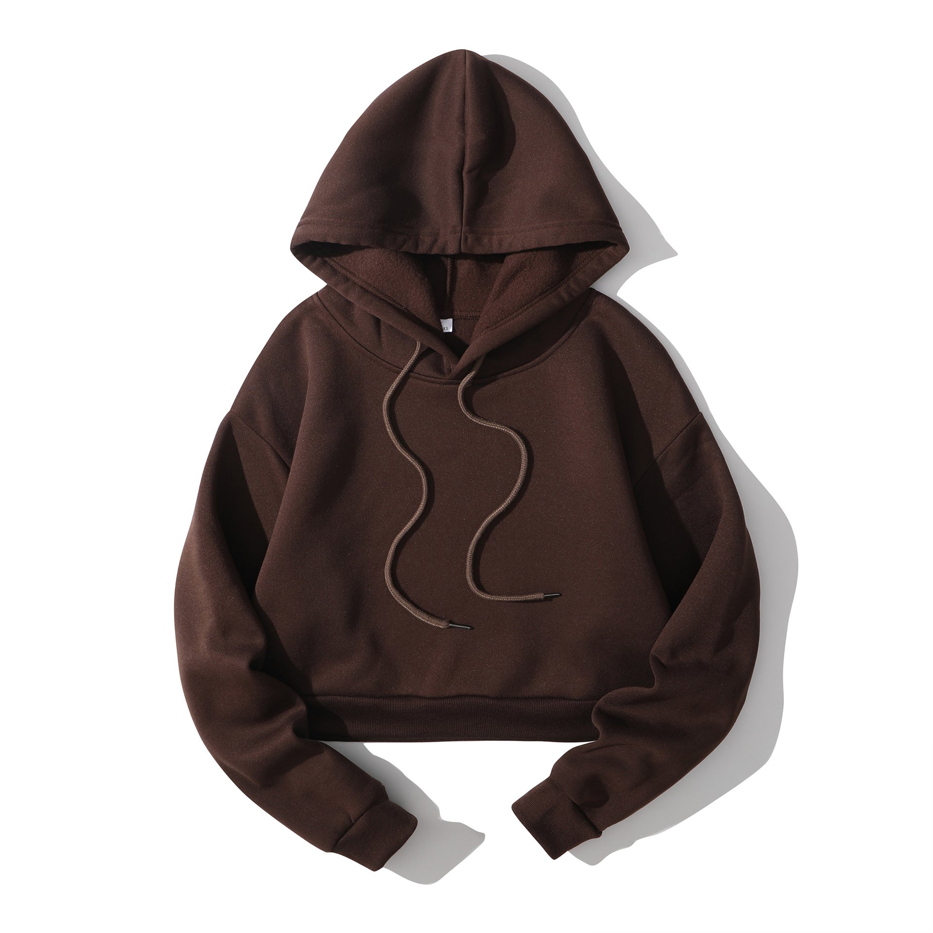 Women's Hooded Cropped High-waist Fleece Hoodie