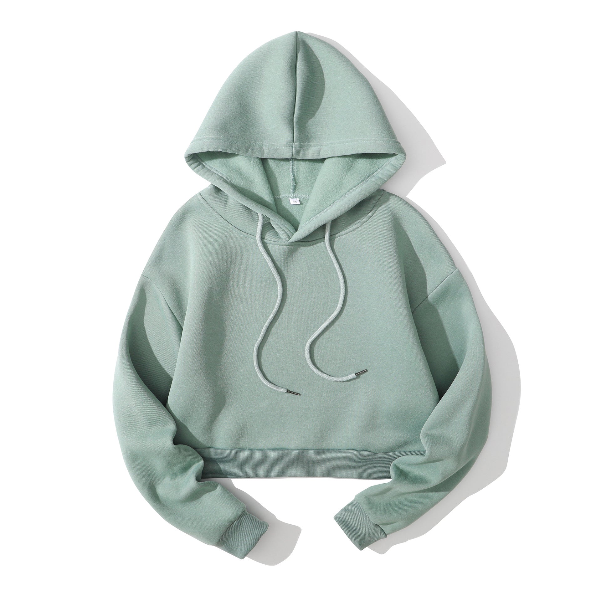 Women's Hooded Cropped High-waist Fleece Hoodie