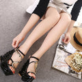 High Quality Buckle Strap Sexy Vintage 15cm High Heels Nightclub Shoes