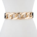 Patchwork Metal Pu Leather Belt
