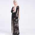 Women Short Sleeve Printed Flower Dress Ladies Long Dresses