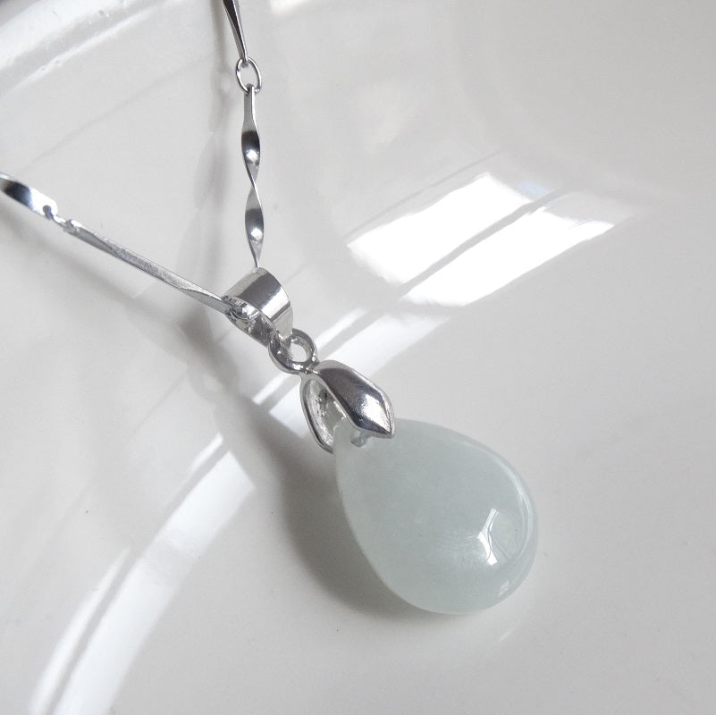 Sterling Silver Jade Earrings Pendant Long Tassel Earrings Earrings