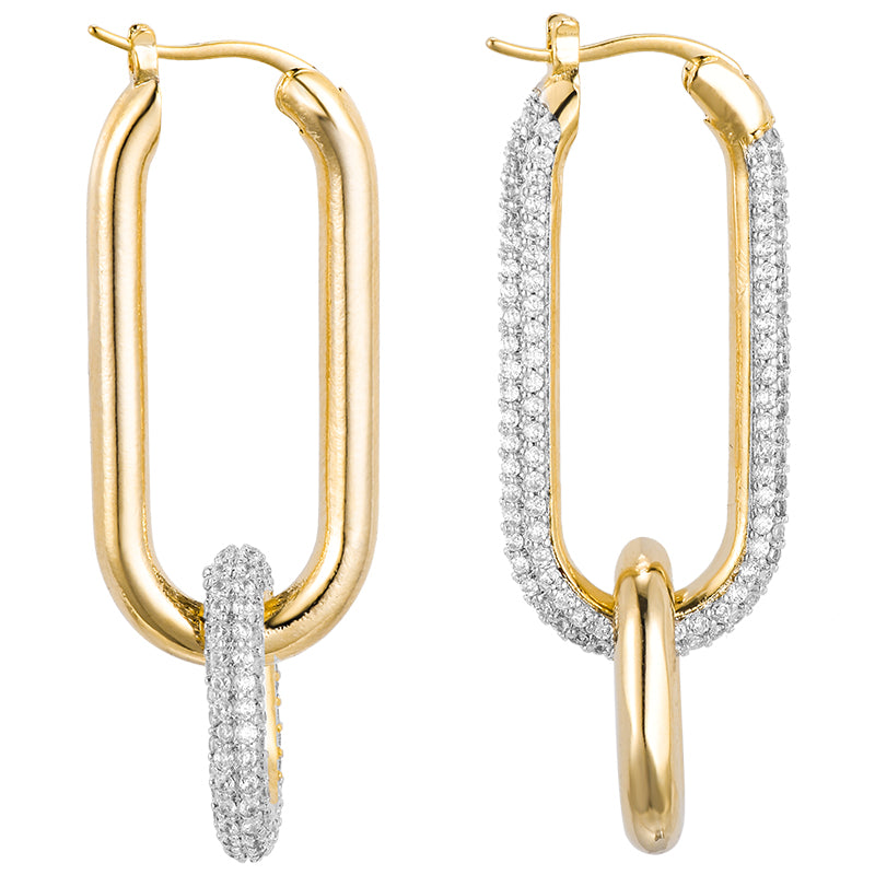 Double Ring Geometric Earrings Retro Earrings Simple Asymmetric Earrings