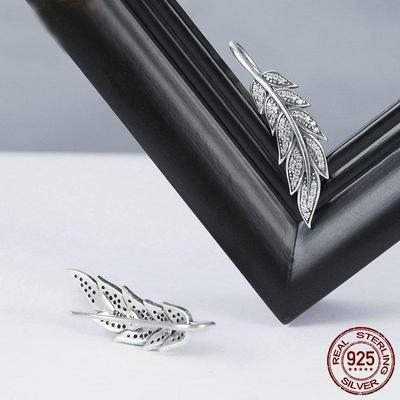 Mika - Vegan Womens Sterling Silver Feather Wings Earrings