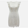 Lace White Sleeveless Ruffles Women's Summer Sundress