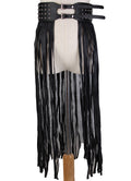 Fantastic Long Fringe Belt Black Leather Designer Belts