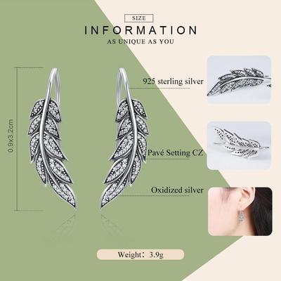 Mika - Vegan Womens Sterling Silver Feather Wings Earrings