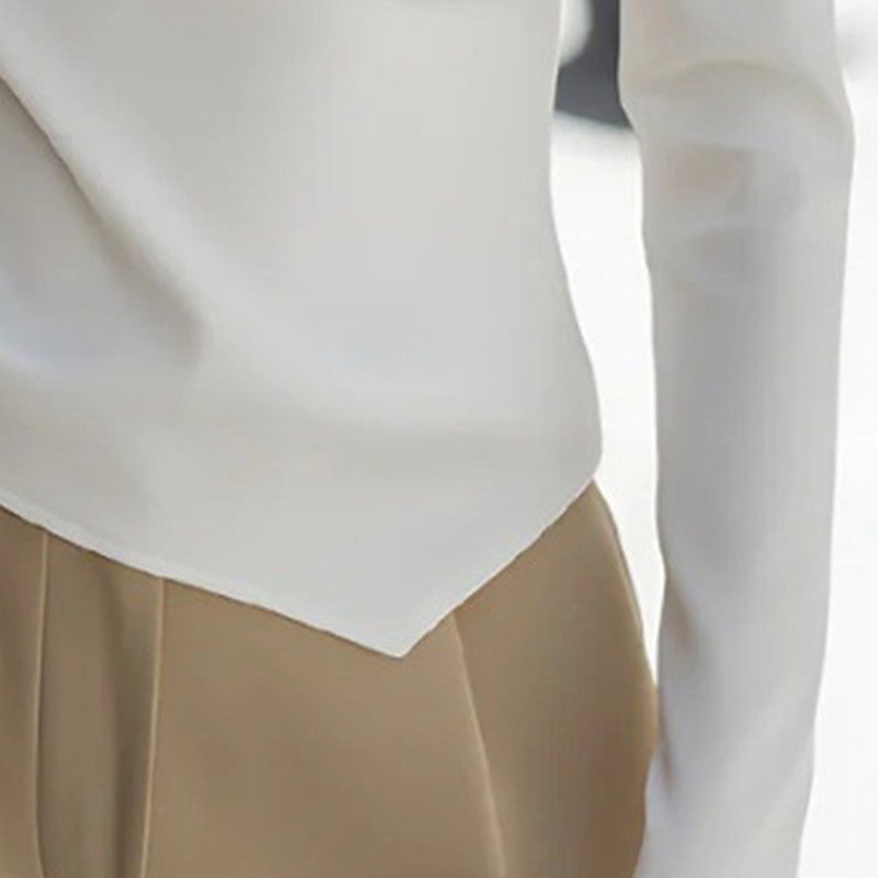 Women's Off Shoulder Top, Long Sleeve Slim Fit Asymmetrical Shirt