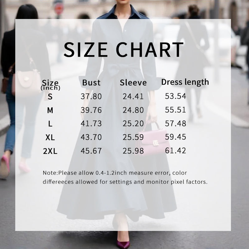Women's Button Down Midi Dress, Long Sleeve V-Neck Tie Waist Casual Dress
