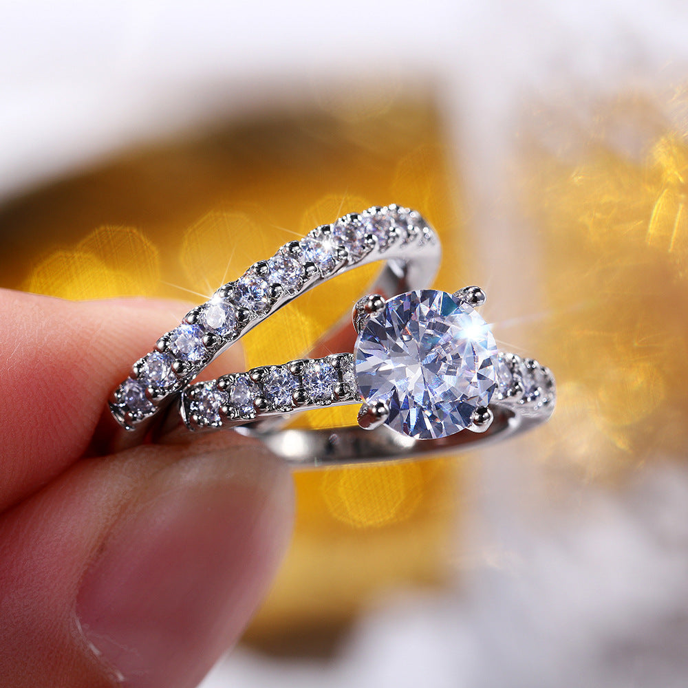 Fashionable Best-selling Women's Zircon Couple Rings