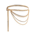 Waist Chain Women Personality Pin Buckle Chain Belt Adornment Dress Gold Hollow Rhinestone Multi-layer Waist Seal All Match