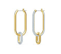 Double Ring Geometric Earrings Retro Earrings Simple Asymmetric Earrings
