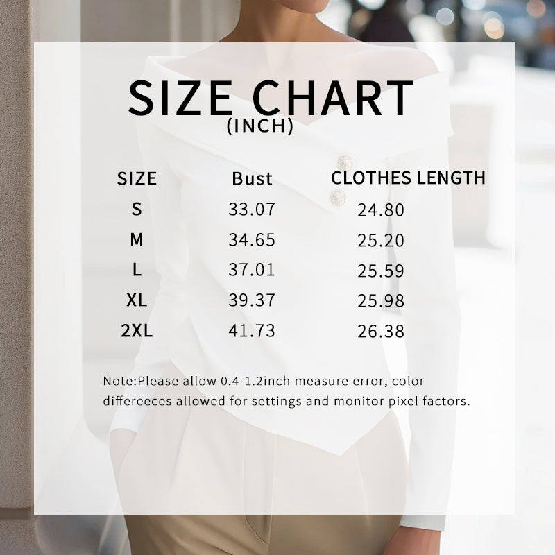 Women's Off Shoulder Top, Long Sleeve Slim Fit Asymmetrical Shirt