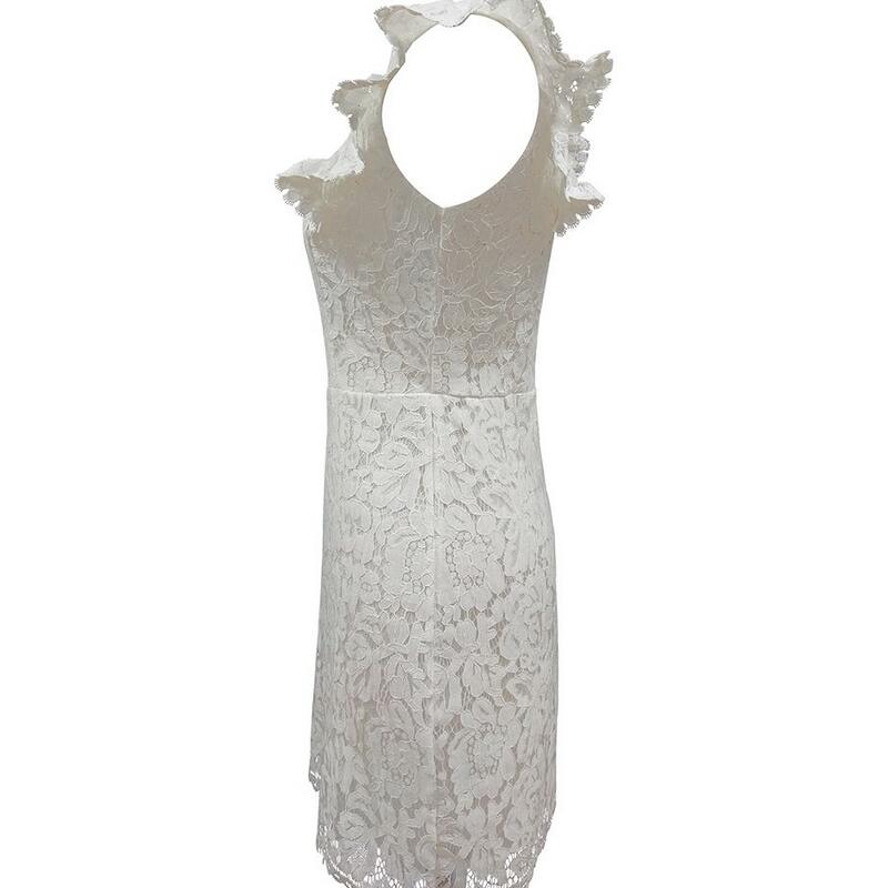 Lace White Sleeveless Ruffles Women's Summer Sundress