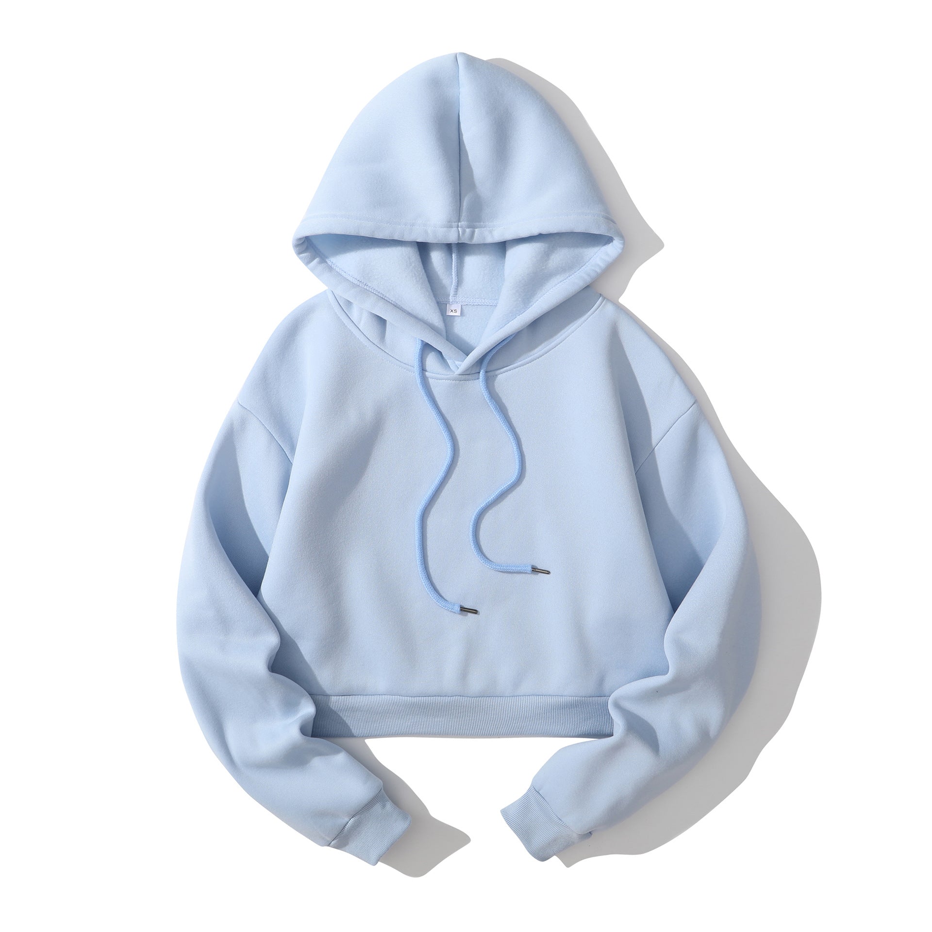 Women's Hooded Cropped High-waist Fleece Hoodie