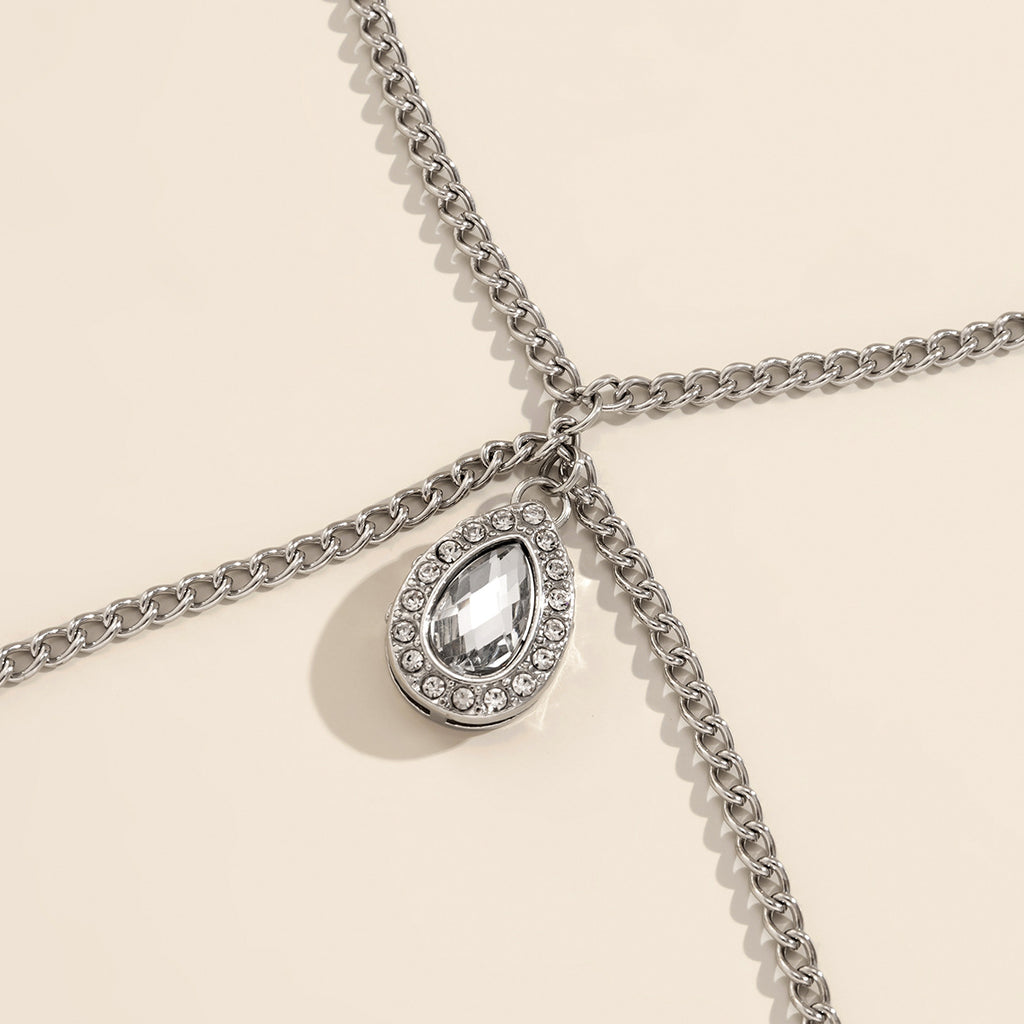 Jewelry Simple Drops With Diamonds Alloy Necklace