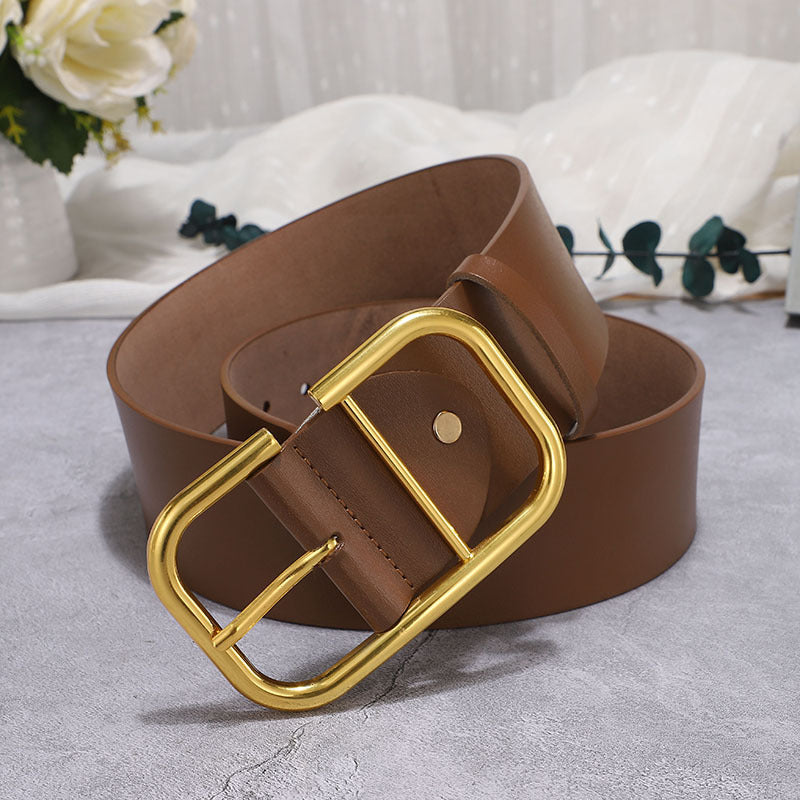 EAM-PU Leather Belt With Large Slit Buckle