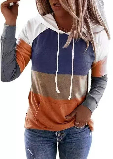 Casual Color Block Long Sleeve Sweatshirt for Women