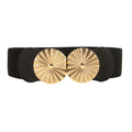 Stylish Women's Wide Belt Elastic Elastic Metal Circle With Jacket Shirt-skirt Waist Seal