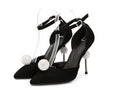 Fashion Rhinestone Silver Pointed High Heels Single Shoes