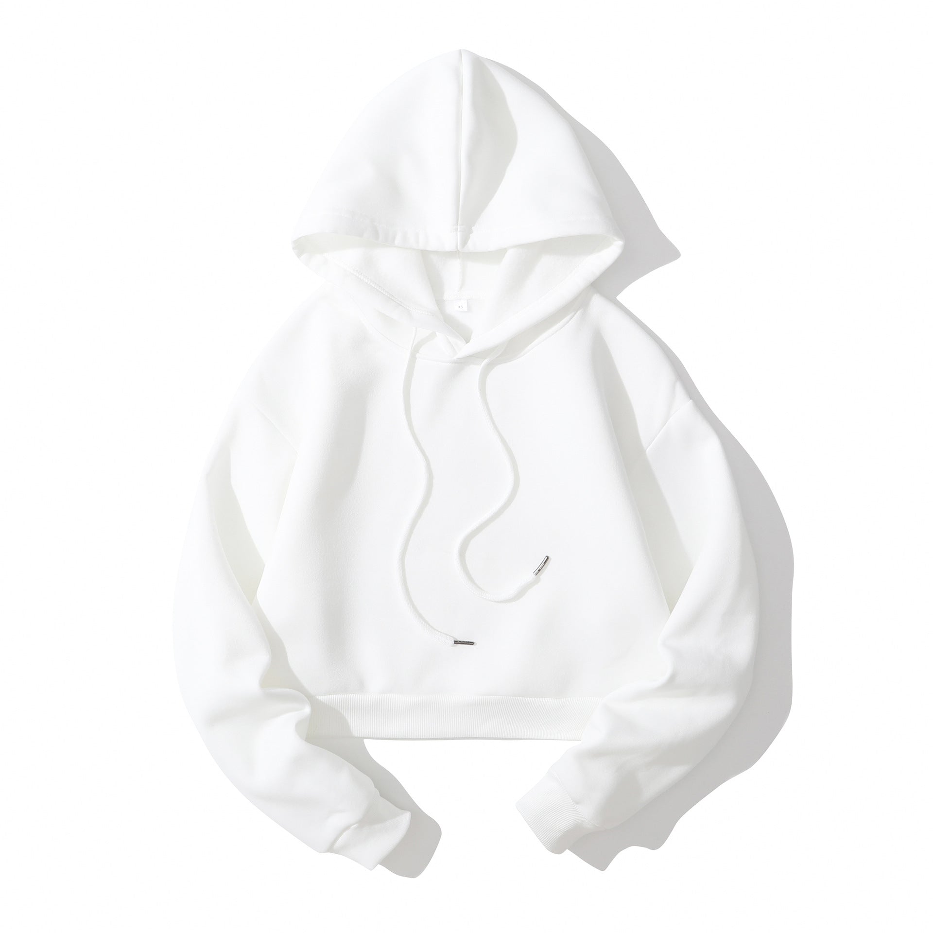 Women's Hooded Cropped High-waist Fleece Hoodie