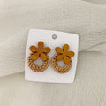 Rattan Flower Earrings Exaggerated Temperament Long Woven Earrings Earrings