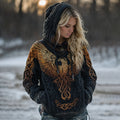 Pumpkin Lantern Lady-style Long-sleeve Thick Knit Hooded
