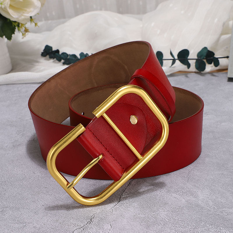 EAM-PU Leather Belt With Large Slit Buckle