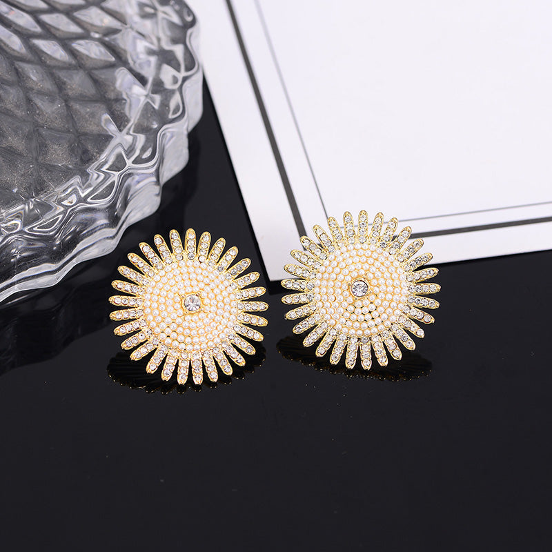 Irregular Earrings Simple Personality Pearl Earrings Earrings With Diamonds