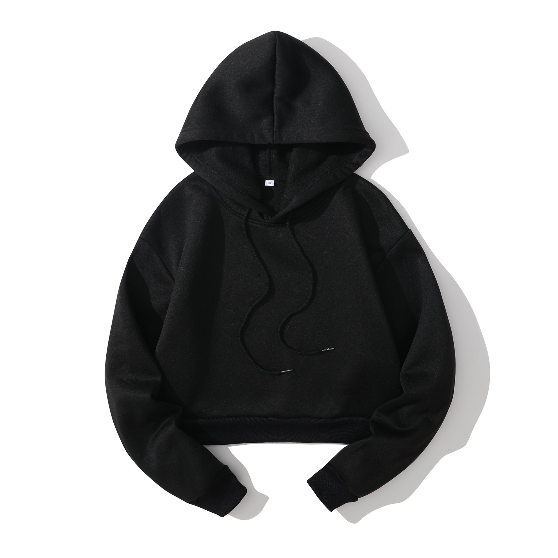 Women's Hooded Cropped High-waist Fleece Hoodie